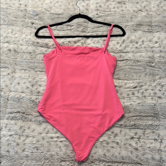 Bright Pink Bodysuit with Spaghetti Straps - Picture 2 of 2